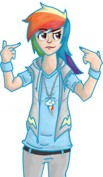 Size: 804x1380 | Tagged: safe, artist:lauren-campbell, rainbow dash, human, humanized, solo