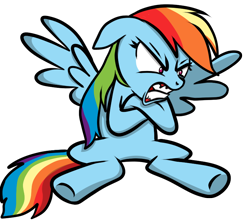 Size: 804x706 | Tagged: safe, artist:razya, rainbow dash, pegasus, pony, rage, solo, teeth