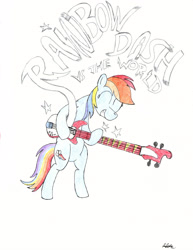 Size: 2550x3300 | Tagged: safe, artist:algernon97, derpibooru import, rainbow dash, pegasus, pony, movie poster, parody, scott pilgrim vs the world, simple background, solo, white background