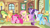 Size: 1366x768 | Tagged: safe, derpibooru import, screencap, applejack, fluttershy, pinkie pie, rainbow dash, rarity, spike, twilight sparkle, twilight sparkle (alicorn), alicorn, dragon, earth pony, pegasus, pony, unicorn, bats!, apple, bird house, book, bookshelf, derpibooru, eyes closed, false teeth, folded wings, food, juxtaposition, lamp, laughing, lidded eyes, lying down, mane seven, mane six, meta, open mouth, picture frame, pitcher, prone, raised hoof, rug, smiling, the ass was fat, vampire teeth, wide eyes, window