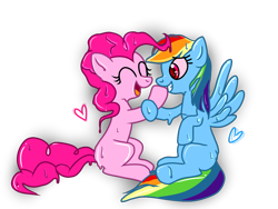 Size: 1024x768 | Tagged: safe, artist:fkandfriends, derpibooru import, pinkie pie, rainbow dash, earth pony, goo pony, original species, pegasus, pony, female, gak, gakpony, lesbian, pinkie slime, pinkiedash, shipping, slime