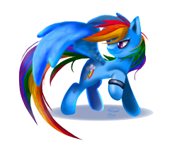 Size: 768x644 | Tagged: safe, artist:chinion-tam, derpibooru import, rainbow dash, pegasus, pony, simple background, solo, spread wings, transparent background, wristband