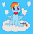 Size: 2012x2048 | Tagged: safe, artist:amateur-draw, derpibooru import, rainbow dash, pegasus, pony, 1000 hours in ms paint, cloud, heart, ms paint, solo, valentine's day