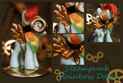 Size: 6941x4691 | Tagged: safe, artist:bluepaws21, rainbow dash, pegasus, pony, absurd resolution, brushable, custom, steampunk, toy