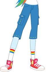 Size: 1223x1791 | Tagged: safe, artist:imperfectxiii, artist:teentitansfan201, derpibooru import, edit, rainbow dash, equestria girls, legend of everfree, clothes, converse, cropped, shoes, short pants, simple background, socks, solo, transparent background, vector, vector edit