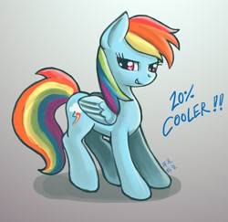 Size: 1500x1456 | Tagged: safe, artist:mrs1989, rainbow dash, pegasus, pony, female, gradient background, mare, solo