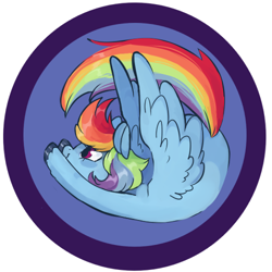 Size: 500x500 | Tagged: safe, artist:techtechno, rainbow dash, pegasus, pony, button, hooves, solo