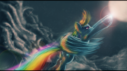 Size: 1920x1080 | Tagged: safe, artist:col762nel, rainbow dash, pegasus, pony, detailed background, female, mare, solo