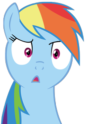 Size: 5057x7256 | Tagged: safe, artist:lykas13, rainbow dash, pegasus, pony, absurd resolution, confused, female, mare, open mouth, reaction image, simple background, solo, transparent background, vector