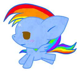 Size: 800x743 | Tagged: safe, artist:elen, rainbow dash, pegasus, pony, blushing, chibi, pixiv, profile, solo