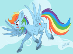 Size: 1657x1227 | Tagged: safe, artist:bertopo, rainbow dash, pegasus, pony, flying, solo, unshorn fetlocks