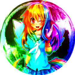 Size: 479x477 | Tagged: safe, artist:jayleet42, derpibooru import, rainbow dash, human, bubble, clothes, cute, dashabetes, humanized, moe, one eye closed, open mouth, plaid, pleated skirt, skirt, tailed humanization, winged humanization, wings, wink