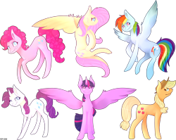 Size: 1512x1203 | Tagged: safe, artist:poppy-opium, derpibooru import, applejack, fluttershy, pinkie pie, rainbow dash, rarity, twilight sparkle, twilight sparkle (alicorn), alicorn, earth pony, pegasus, pony, unicorn, mane six, simple background, transparent background