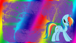 Size: 1920x1080 | Tagged: safe, artist:bluepaws21, rainbow dash, pegasus, pony, blue coat, female, mare, multicolored mane, wallpaper