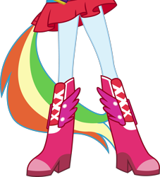 Size: 2999x3299 | Tagged: safe, artist:teentitansfan201, derpibooru import, edit, rainbow dash, equestria girls, equestria girls (movie), boots, clothes, cropped, dress, fall formal outfits, high heel boots, legs, pictures of legs, ponied up, ponytail, simple background, skirt, solo, transparent background, vector, vector edit