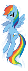 Size: 472x1181 | Tagged: safe, artist:fluffyducky-plushie, rainbow dash, pegasus, pony, body pillow, body pillow design, female, lying, mare, smiling, smirk, solo, watermark