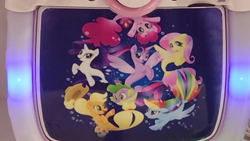 Size: 1136x640 | Tagged: safe, derpibooru import, applejack, fluttershy, pinkie pie, rainbow dash, rarity, spike, twilight sparkle, twilight sparkle (alicorn), alicorn, merpony, pony, seapony (g4), my little pony: the movie, karaoke, mane six, merchandise, official, puffer fish, seaponified, seapony applejack, seapony fluttershy, seapony pinkie pie, seapony rainbow dash, seapony rarity, seapony twilight, species swap, spike the pufferfish, that pony sure does love being a seapony