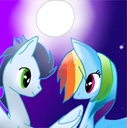 Size: 332x334 | Tagged: safe, artist:riseawakeart, rainbow dash, soarin', pegasus, pony, female, male, shipping, soarindash, straight