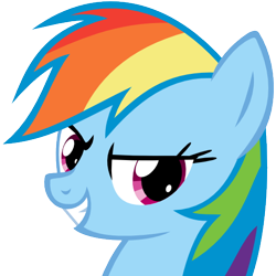 Size: 512x512 | Tagged: safe, artist:the smiling pony, derpibooru import, rainbow dash, pegasus, pony, .svg available, bust, cute, dashabetes, derpibooru badge, evil grin, grin, portrait, simple background, smiling, smirk, solo, svg, transparent background, vector