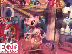 Size: 1200x900 | Tagged: safe, derpibooru import, applejack, pinkie pie, rainbow dash, soarin', starlight glimmer, pony, my little pony: the movie, brushable, irl, official, photo, toy, toy fair, toy fair 2017