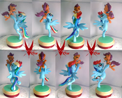 Size: 1941x1565 | Tagged: safe, artist:viistar, rainbow dash, scootaloo, happy, irl, photo, scootalove, sculpture