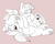 Size: 1280x1024 | Tagged: safe, artist:pabbley, derpibooru import, pinkie pie, rainbow dash, twilight sparkle, twilight sparkle (alicorn), alicorn, earth pony, pegasus, pony, belly button, cute, diapinkes, featureless crotch, monochrome, pony pile, simple background, underhoof