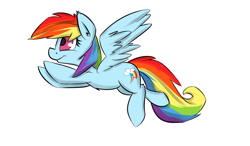 Size: 1200x700 | Tagged: safe, artist:macheteponies, part of a set, rainbow dash, pegasus, pony, atryl-ish, flying, simple background, solo