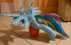 Size: 1368x868 | Tagged: safe, artist:znegil, rainbow dash, craft, irl, papercraft, photo, solo, wip