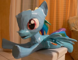 Size: 1269x987 | Tagged: safe, artist:znegil, rainbow dash, craft, irl, papercraft, photo, solo, wip