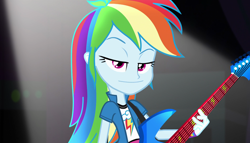 Size: 1904x1090 | Tagged: safe, derpibooru import, screencap, rainbow dash, equestria girls, rainbow rocks, awesome as i want to be, electric guitar, guitar, solo