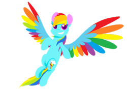 Size: 1024x717 | Tagged: safe, artist:glitterstar2000, derpibooru import, rainbow dash, pegasus, pony, colored wings, simple background, solo, spread wings, transparent background