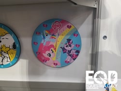 Size: 1600x1200 | Tagged: safe, derpibooru import, pinkie pie, rainbow dash, twilight sparkle, twilight sparkle (alicorn), alicorn, pony, clock, irl, merchandise, photo, toy fair, toy fair 2017