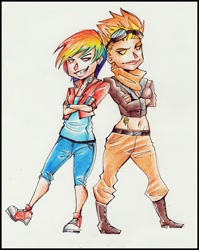 Size: 1976x2478 | Tagged: safe, artist:killa7, rainbow dash, spitfire, human, clothes, converse, humanized, shoes