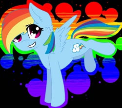 Size: 1024x908 | Tagged: safe, artist:blackdragon923, rainbow dash, pegasus, pony, chibi, simple background, smiling, solo