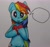 Size: 2408x2246 | Tagged: safe, artist:mr.candy_owo, derpibooru import, rainbow dash, pegasus, pony, female, heart, mare, marker drawing, simple background, solo, speech bubble, traditional art, white background