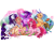 Size: 2215x1866 | Tagged: safe, artist:cigarscigarettes, derpibooru import, applejack, fluttershy, pinkie pie, rainbow dash, rarity, twilight sparkle, twilight sparkle (alicorn), alicorn, earth pony, pegasus, pony, unicorn, action poster, female, magic, mane six, mare, messy mane, patronus, realistic, unshorn fetlocks