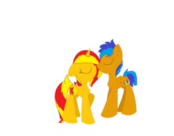 Size: 1024x797 | Tagged: safe, artist:pumpkinpatchftw, flash sentry, sunset shimmer, pegasus, unicorn, female, flashimmer, male, shipping, straight