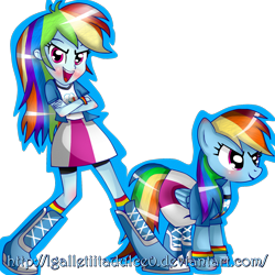 Size: 1500x1500 | Tagged: dead source, safe, artist:vixelzf, rainbow dash, equestria girls, equestria girls outfit, human ponidox, self ponidox, solo, square crossover