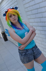 Size: 800x1241 | Tagged: safe, artist:miahobsession, rainbow dash, human, cosplay, irl, irl human, photo