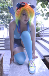 Size: 600x934 | Tagged: safe, artist:miahobsession, rainbow dash, human, cosplay, irl, irl human, photo