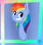 Size: 632x661 | Tagged: safe, artist:verabrony, derpibooru import, rainbow dash, pegasus, pony, bust, grin, portrait, smiling, solo