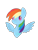 Size: 1024x1365 | Tagged: safe, artist:keisaa, derpibooru import, rainbow dash, pegasus, pony, chibi, simple background, solo, spread wings, transparent background