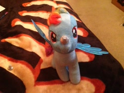 Size: 600x448 | Tagged: safe, artist:vazquezg19, derpibooru import, rainbow dash, candy, food, irl, photo, plushie, solo