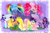 Size: 1600x1067 | Tagged: safe, artist:linamomoko, derpibooru import, applejack, fluttershy, pinkie pie, rainbow dash, rarity, twilight sparkle, twilight sparkle (alicorn), alicorn, pony, alicornified, applecorn, everyone is an alicorn, fluttercorn, good end, happy ending, leg warmers, mane six, mane six alicorns, pinkiecorn, race swap, rainbowcorn, raricorn, simple background, transparent background, xk-class end-of-the-world scenario