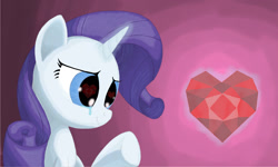 Size: 1333x800 | Tagged: safe, artist:grennadder, rarity, pony, unicorn, crying, female, fire ruby, mare, solo