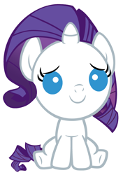 Size: 2400x3400 | Tagged: safe, artist:beavernator, rarity, pony, unicorn, babity, baby, baby pony, female, filly, foal, high res, simple background, sitting, solo, white background