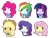 Size: 1600x1200 | Tagged: safe, artist:umejiru, derpibooru import, applejack, fluttershy, pinkie pie, rainbow dash, rarity, twilight sparkle, equestria girls, a midsummer night's dirty dream, chibi, ibuki suika, manatsu no yo no inmu, mane six, marisa and alice's cookie kiss, nico nico seiga, simple background, style emulation, touhou, transparent background