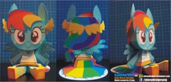 Size: 2084x1000 | Tagged: safe, artist:eljoeydesigns, rainbow dash, blushing, clothes, dress, gala dress, irl, papercraft, photo, sitting