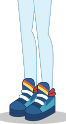 Size: 3739x7043 | Tagged: safe, artist:teentitansfan201, derpibooru import, edit, rainbow dash, equestria girls, absurd resolution, clothes, cropped, legs, pictures of legs, shoes, simple background, sneakers, solo, transparent background, vector, vector edit