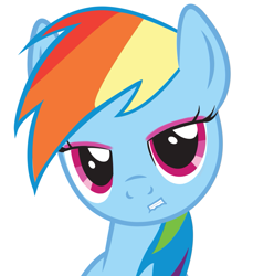 Size: 879x960 | Tagged: safe, artist:slyfoxcl, edit, rainbow dash, pegasus, pony, bedroom eyes, eyeshadow, fancy, female, girly, lip bite, looking at you, makeup, simple background, solo, vector, white background